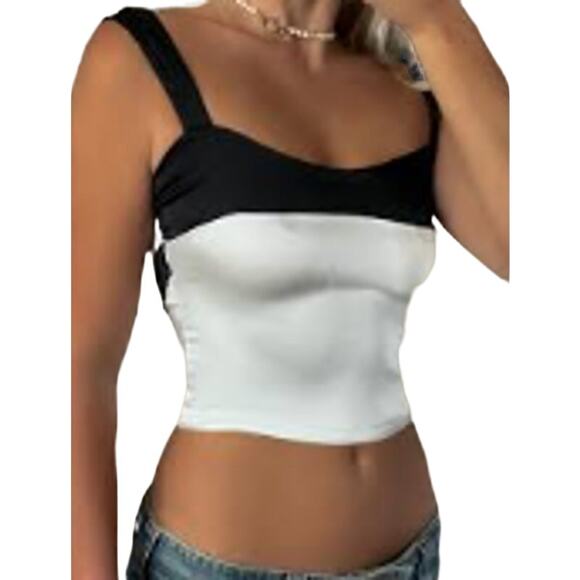 Two Tone Satin Tied Zippered Top | Size 4 | Commense - Picture 1 of 5